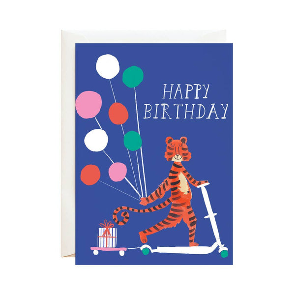 That Tiger Stole My Scooter - Birthday Greeting Card