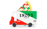 Candylab Toys pizza van toy vehicle with colorful pizza-themed design and detailed features, ideal for children's play.