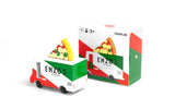 CandyLab Toys Pizza Van toy vehicle with colorful pizza-themed design and detailed miniature features.