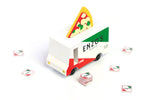 Candylab Toys Pizza Van model with colorful pizza-themed design and detailed toy vehicle for imaginative play.