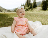 Veggie Baby Cap Sleeve Muslin Dress Bloomer (Organic Muslin): Blush