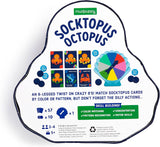 Socktopus octopus-shaped box game by Chronicle Books, featuring colorful, playful octopus design on the game box.