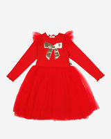 Frill Bow Tutu Dress: Red / 10