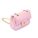 Shiny Dotted Heart Classic Handbag: Hot Pink