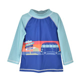 Boys Graphic Rash Guard Swim Top: Blue Ombre