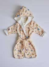 Blush Peach Madame Butterfly Bathrobe: Multi / 1-2 Y