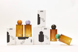 Choice Blooms Room Linen Fragrance Spray with Amber, Rose, and Oud scent, shown in a sleek spray bottle.