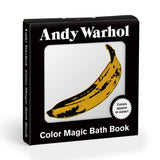 Colorful Andy Warhol Color Magic Bath Book by Chronicle Books, featuring vibrant artwork and waterproof pages for kids' bath time fun.