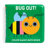 Bug Out! Color Magic Bath Book by Chronicle Books featuring colorful, waterproof pages for kids to enjoy during bath time.