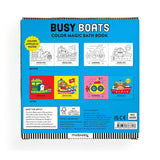 Colorful Busy Boats Color Magic Bath Book by Chronicle Books with vibrant boat illustrations for kids' bath time fun.