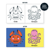 Color the Ocean Color Magic Bath Book by Chronicle Books featuring vibrant ocean scenes for kids to color during bath time.