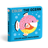 Color the Ocean Color Magic Bath Book by Chronicle Books featuring ocean-themed pages for kids to color during bath time.