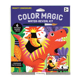 Mighty Dinosaurs Color Magic Water-Reveal Kit by Chronicle Books showing a child using the water pen on the dinosaur coloring pages