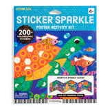Ocean Life Sticker Sparkle Poster from Chronicle Books, featuring colorful ocean creatures and sparkle stickers for kids' activity kit.