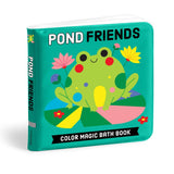 Colorful Pond Friends Color Magic Bath Book by Chronicle Books featuring playful pond animals for kids to enjoy during bath time.