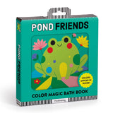 Colorful Pond Friends Color Magic Bath Book by Chronicle Books featuring aquatic animal illustrations for kids' bath time fun.