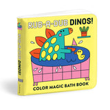 Color Magic Bath Book featuring dinosaurs for kids, with vibrant illustrations and a fun, interactive bath time experience.