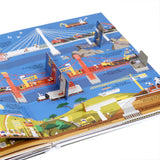 Cover image of "The Ultimate Construction Site Book" by Chronicle Books, featuring colorful construction vehicles and scenes.