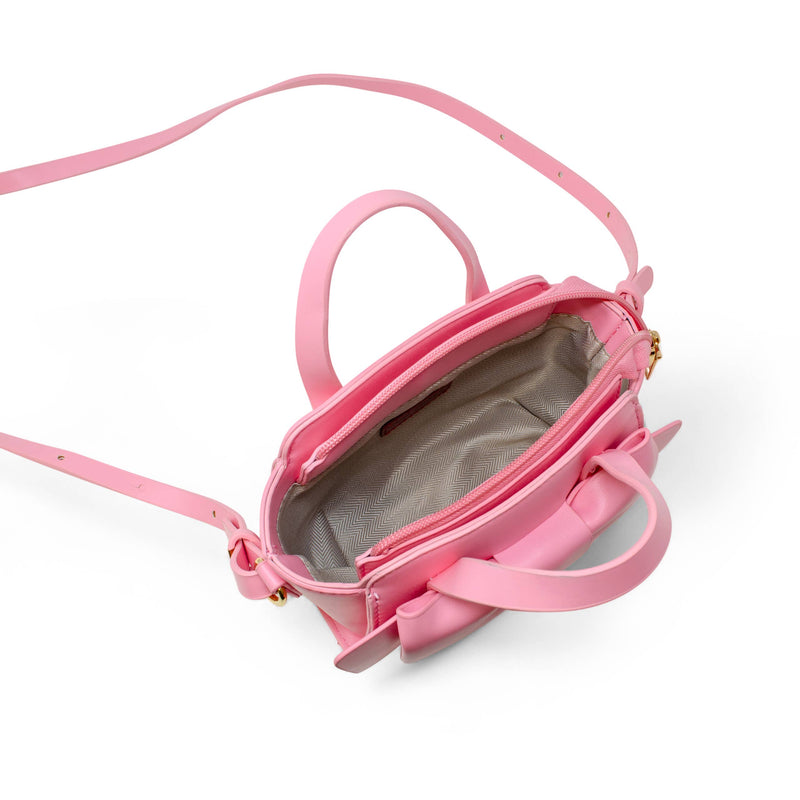 Big Bow Baguette Handbag: Hot Pink