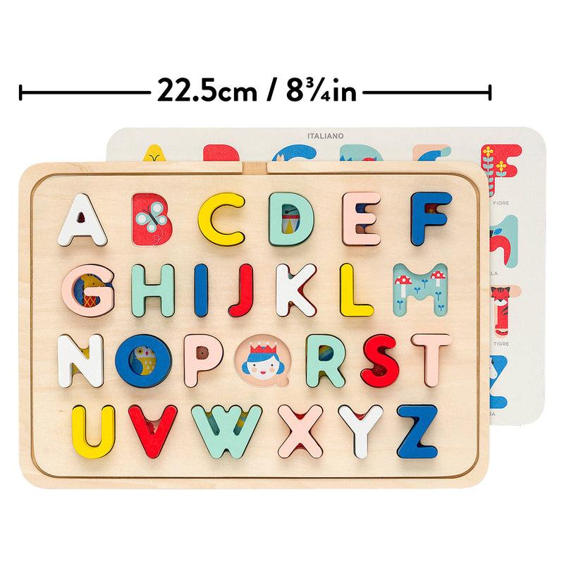 Wooden Multi-Language Alphabet Tray Puzzle