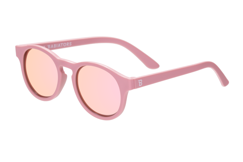 Pretty in Pink Polarized Keyhole Sunglasses w/ Mirrored Lens: Ages 6+