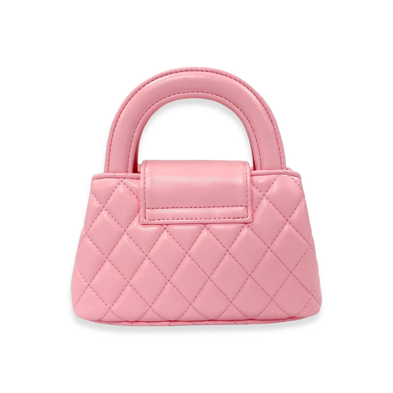 B1360 Floral Applique Quilted Bag (4 Colors): IVORY