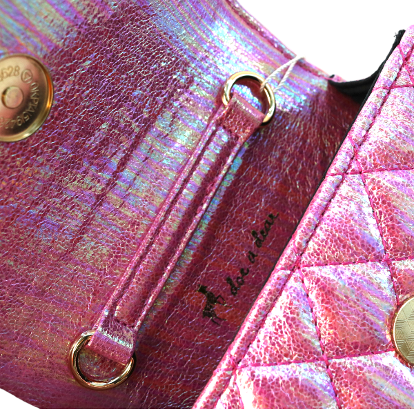 B1334 Mermaid Shiny Quilted Purse (3 Colors): Purple