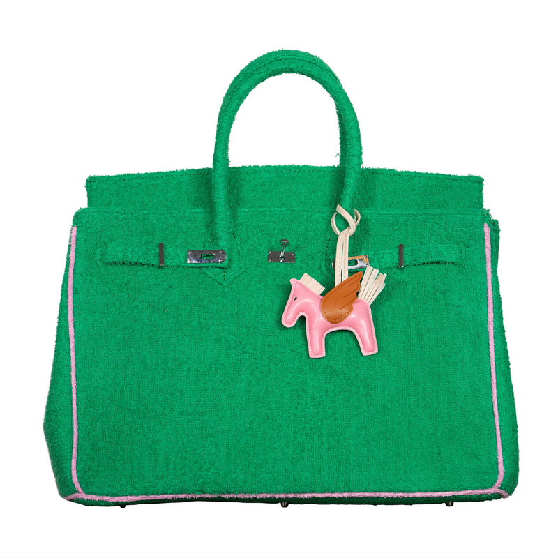 Hampton's "Designer" Inspired Tote Bag - 7 colors !!!: Turquoise/Pink