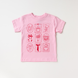 Valentine's Day Doodle's Girls Love Be Mine Shirt : Pink