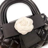B1360 Floral Applique Quilted Bag (4 Colors): IVORY