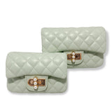 B1336& B1337  Pearl Closure Quilted Purse (6 Colors): Purple / B1336 - SMALL