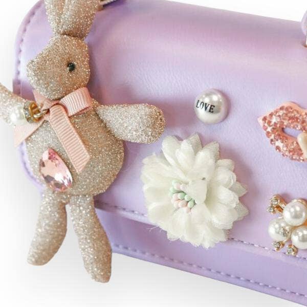 B1207 Bunny Applique Purse (4 Colors): Fuchsia