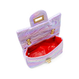 Shiny Dotted Heart Classic Handbag: Hot Pink