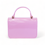 B1236 Floral & Charms Patent Leather Purse: PINK