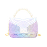 Mermaid Tail Pearl Handle Bag: Blue