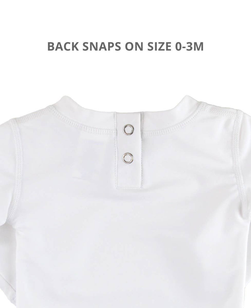 Boys White Long Sleeve Rash Guard: White