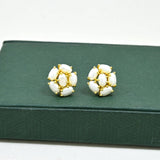 Briony Stud Earring Gold Plated - Natural Pearl