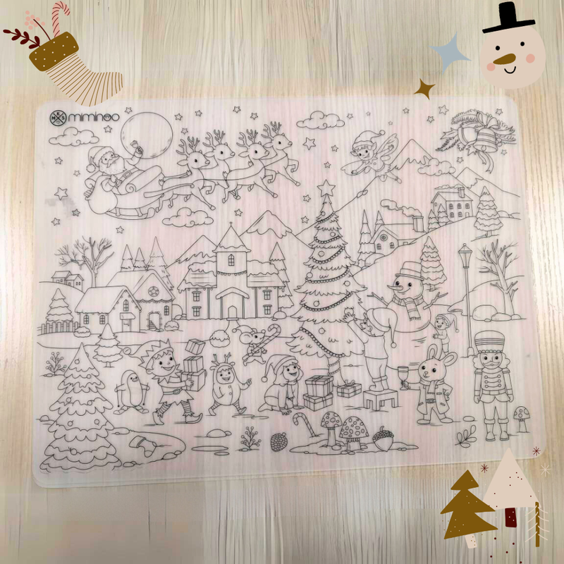 Silicone Reusable Coloring Mat Set Special Edition CHRISTMAS