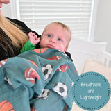 Baby Muslin Swaddle Blanket 47x47 Little Athlete
