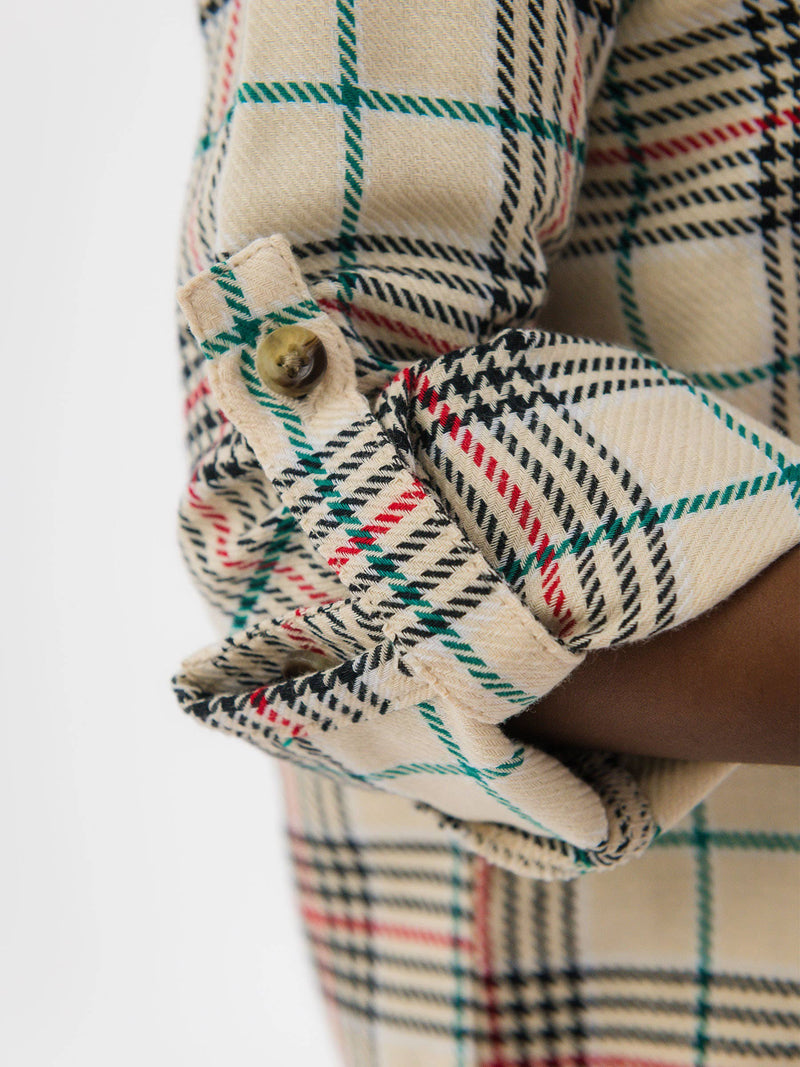 Boys Tannen Plaid Long Sleeve Button Down Shirt: Brown