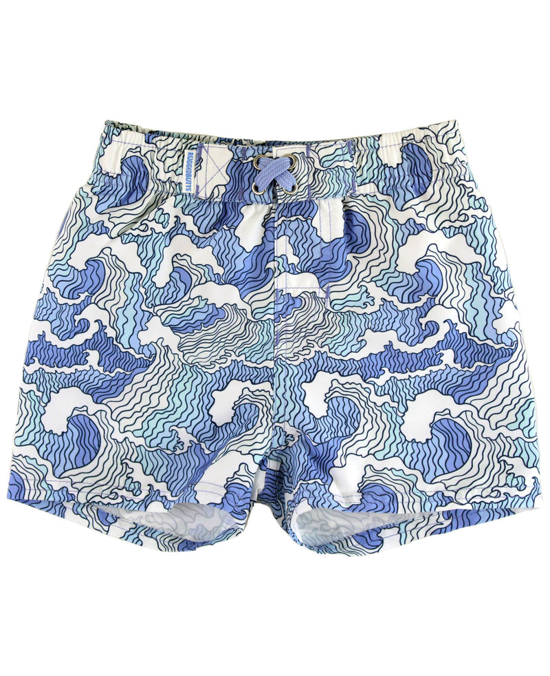Boys Ocean Camo Swim Trunks: Blue