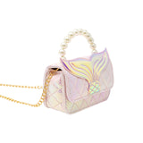 Mermaid Tail Pearl Handle Bag: Purple