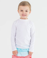 Boys White Long Sleeve Rash Guard: White