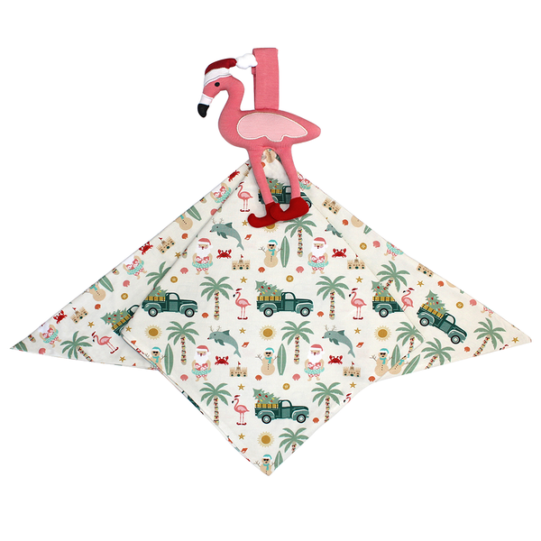 Coastal Christmas Flamingo Holiday Baby Lovey