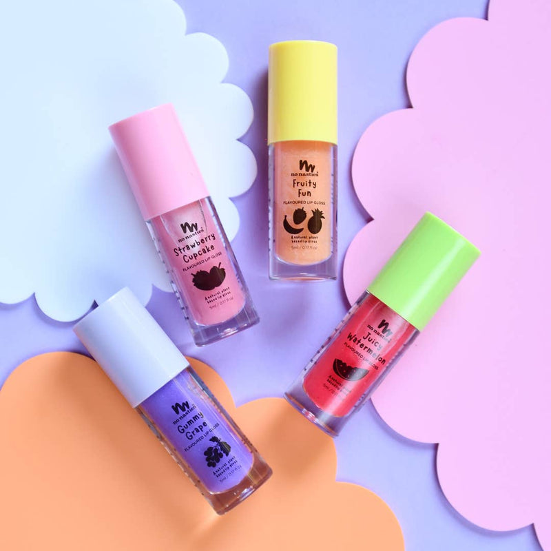 Natural Kids Lip Gloss Wands - Multiple Flavours available: Birthday Cake - Shimmery Cream Coloured