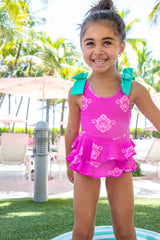 Blueberry Bay Sea Breeze one-piece swimsuit featuring a stylish design and comfortable fit, perfect for beach or pool wear.