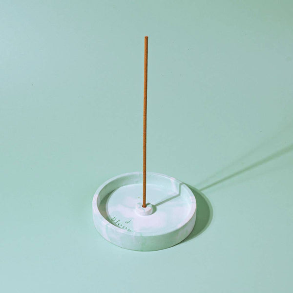 Marbled incense holder: Green