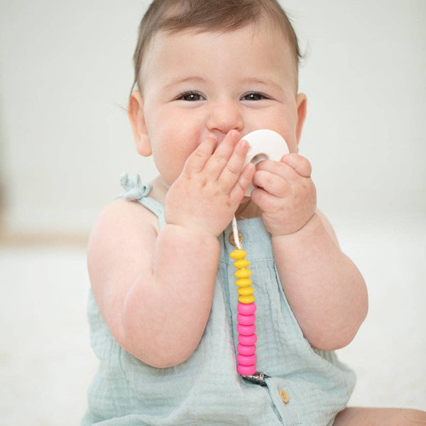 Punch duo Pacifier Clip: Pink