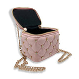 B1341 Embellished Vanity Quilted Purse (5 Colors): DARK PINK