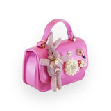 B1207 Bunny Applique Purse (4 Colors): Fuchsia